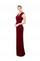 Long Sleeveless Soft Chiffon Burgundy Mermaid Keyhole Back Prom Dress Canada Online