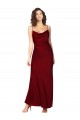 Long Sleeveless Silky Satin Burgundy Sheath Black Tie Prom Dress Canada Online