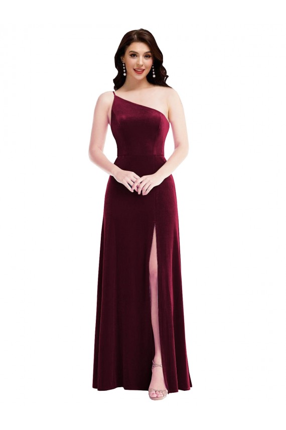 Long Sleeveless Stretch Velvet Burgundy Trumpet Black Tie Prom Dress Canada Online