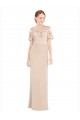 Long Sleeveless Soft Chiffon & Lace Champagne Off the Shoulder A-Line Prom Dress Canada Online