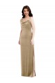 Long Sleeveless Stretch Velvet Champagne Sheath Black Tie Prom Dress Canada Online