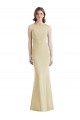 Long Sleeveless Stretch Crepe Champagne Trumpet Open Back Prom Dress Canada Online