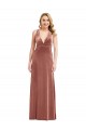 Long Sleeveless Stretch Velvet Cinnamon Rose A-Line V-Neck Prom Dress Canada Online