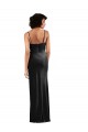 Long Sleeveless Stretch Velvet Black Column Black Tie Prom Dress Canada Online