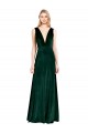Long Sleeveless Stretch Velvet Dark Green A-Line Prom Dress Canada Online