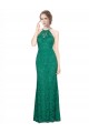 Long Sleeveless Lace Dark Green Mermaid Prom Dress Canada Online