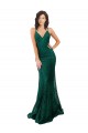 Long Sleeveless Lace Dark Green Mermaid Black Tie Prom Dress Canada Online