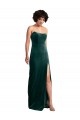 Long Sleeveless Stretch Velvet Dark Green Sheath Black Tie Prom Dress Canada Online