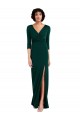 Long Long Sleeves Spandex Dark Green Trumpet Prom Dress Canada Online