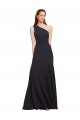 Long Sleeveless Stretch Crepe Dark Navy One Shoulder A-Line Prom Dress Canada Online