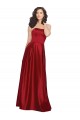 Long Sleeveless Satin Dark Red A-Line Prom Dress Canada Online