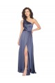 Long Sleeveless Silky Satin Dusk One Shoulder A-Line Prom Dress Canada Online
