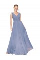 Long Sleeveless Soft Chiffon Dusty Blue A-Line Prom Dress Canada Online