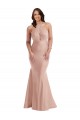 Long Sleeveless Silky Satin Dusty Pink Halter Neck Mermaid Plus Size Formal Prom Dress Canada Online