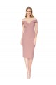 Knee Length Sleeveless Stretch Crepe Dusty Pink Mermaid Black Tie Prom Dress Canada Online