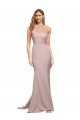 Sweep Train Sleeveless Stretch Crepe Dusty Pink Sheath Prom Dress Canada Online