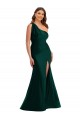 Long Sleeveless Silky Satin Ever Green Mermaid Plus Size Formal Prom Dress Canada Online