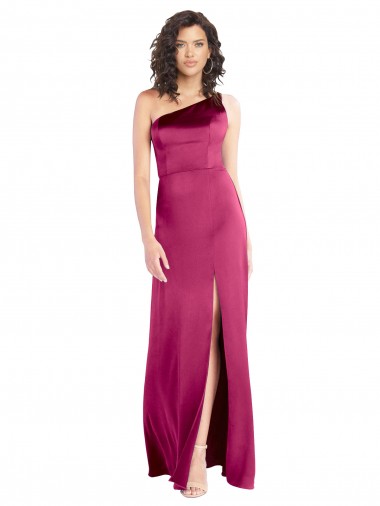 Long Sleeveless Stretch Satin Fuchsia A-Line Open Back Prom Dress Canada Online