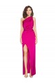 Long Sleeveless Silky Satin Fuchsia Sheath Prom Dress Canada Online