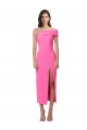 Midi Length Sleeveless Stretch Crepe Fuchsia Sheath Prom Dress Canada Online