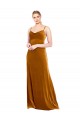 Long Sleeveless Stretch Velvet Gold A-Line Prom Dress Canada Online