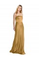 Long Sleeveless Stretch Satin Gold Strapless A-Line Prom Dress Canada Online