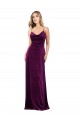 Long Sleeveless Stretch Velvet Grape A-Line Prom Dress Canada Online