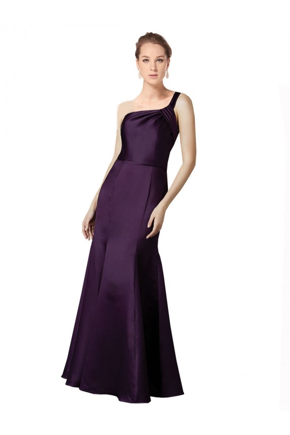 Long Sleeveless Satin Grape Mermaid Prom Dress Canada Online