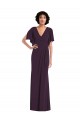 Long Split Sleeves Spandex Grape Sheath Prom Dress Canada Online