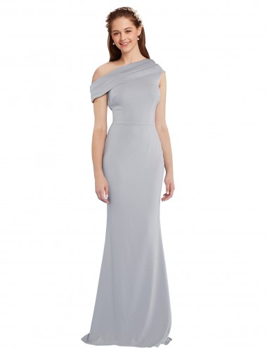 Long Sleeveless Stretch Crepe Grey Mermaid Prom Dress Canada Online