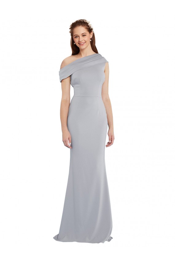 Long Sleeveless Stretch Crepe Grey Mermaid Prom Dress Canada Online