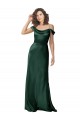 Long Sleeveless Stretch Satin Hunter Off the Shoulder A-Line Prom Dress Canada Online