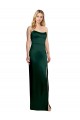 Long Sleeveless Stretch Satin Hunter A-Line Prom Dress Canada Online