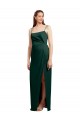 Long Sleeveless Stretch Satin Hunter Column Prom Dress Canada Online