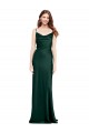 Long Sleeveless Stretch Satin Hunter Sheath Black Tie Prom Dress Canada Online