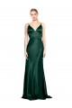 Long Sleeveless Stretch Satin Hunter Sheath Prom Dress Canada Online
