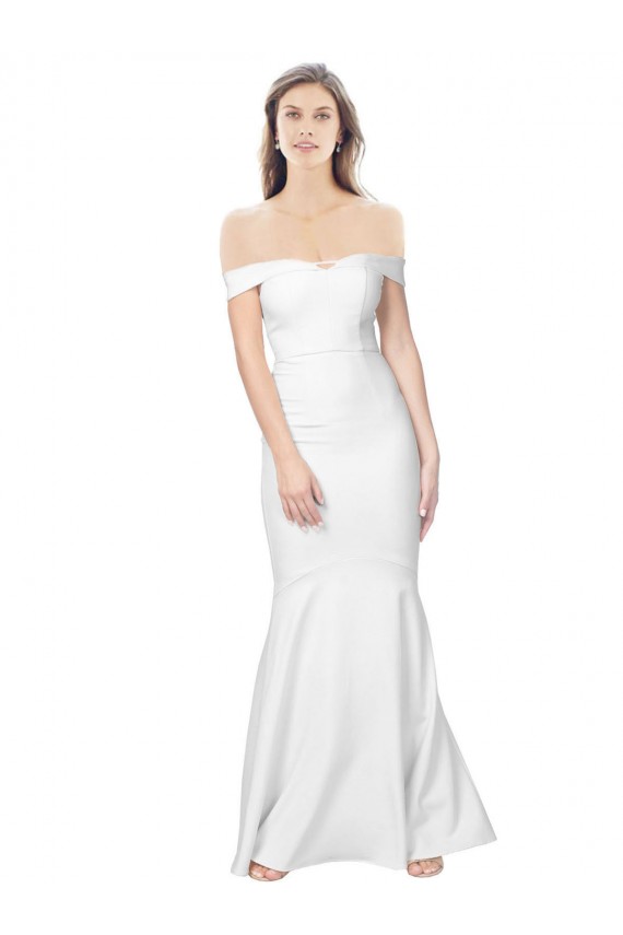 Long Sleeveless Stretch Crepe Ivory Mermaid Prom Dress Canada Online