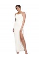 Long Sleeveless Stretch Satin Ivory Sheath Prom Dress Canada Online