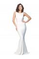 Long Sleeveless Stretch Crepe Ivory High Neck Sheath Prom Dress Canada Online