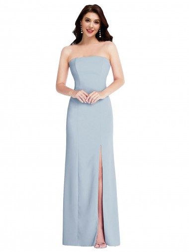 Long Sleeveless Stretch Crepe Light Sky Blue A-Line Low Back Prom Dress Canada Online