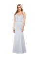 Long Sleeveless Satin Light Sky Blue Sheath Prom Dress Canada Online