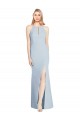 Long Sleeveless Stretch Crepe Light Sky Blue Trumpet Keyhole Back Prom Dress Canada Online