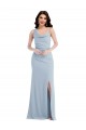 Long Sleeveless Stretch Crepe Light Sky Blue One Shoulder Trumpet Prom Dress Canada Online