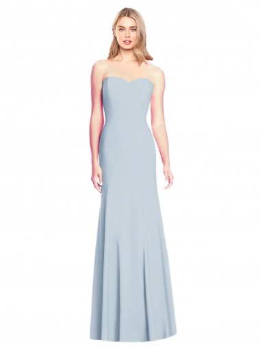 Long Sleeveless Stretch Crepe Light Sky Blue Sweetheart Trumpet Prom Dress Canada Online