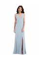 Long Sleeveless Stretch Crepe Light Sky Blue Trumpet Open Back Prom Dress Canada Online