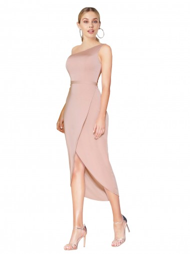 Knee Length Sleeveless Stretch Crepe Mauve Mermaid Prom Dress Canada Online