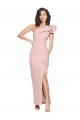 Long Sleeveless Stretch Crepe Mauve Sheath Prom Dress Canada Online