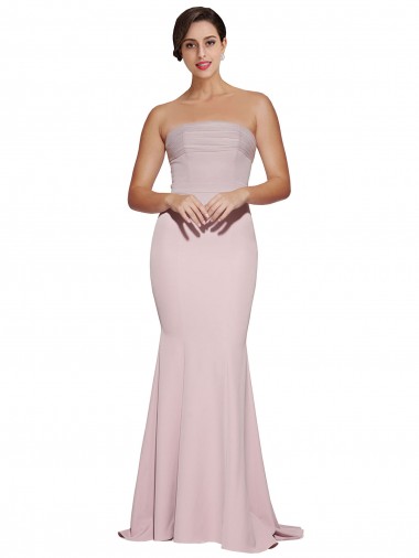 Sweep Train Sleeveless Stretch Crepe Mauve Sheath Low Back Prom Dress Canada Online
