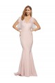 Long Sleeveless Stretch Crepe & Tulle Mauve Sheath Prom Dress Canada Online