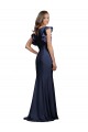 Long Sleeveless Stretch Crepe Dark Navy Mermaid Keyhole Back Prom Dress Canada Online
